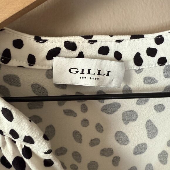 Women's L Gilli Short Sleeves Dalmatian Spotted Print Dress - Picture 5 of 7